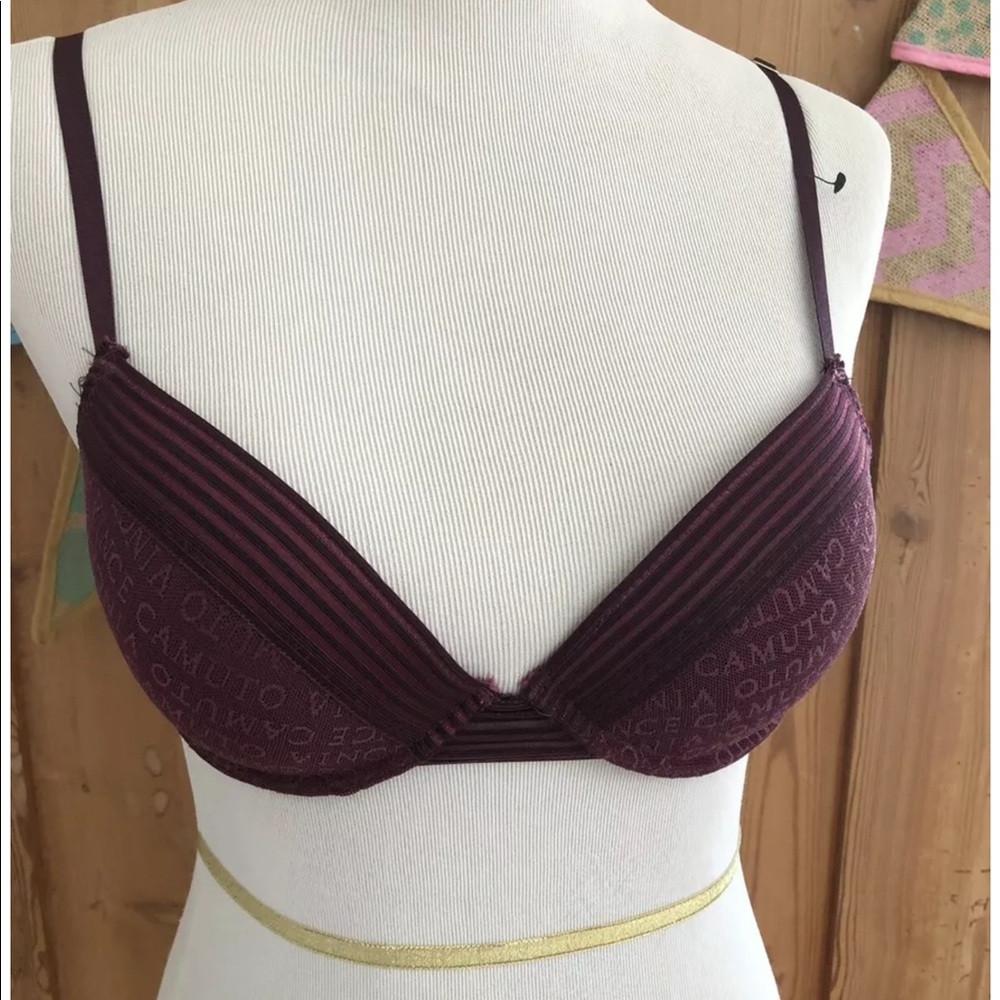 VINCE CAMUTO Burgandy Padded Push Up Bra Size 34C